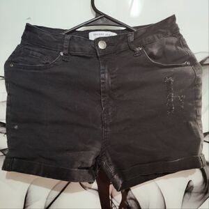 Encore - Black Denim High Rise Shorts - Women's Size Large